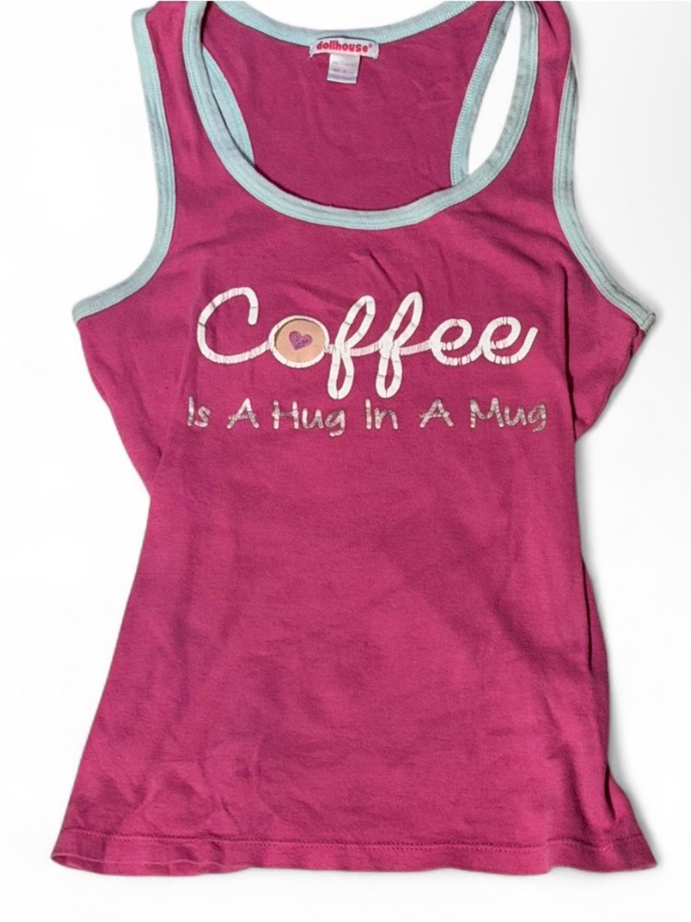 Vintage Y2K Dollhouse "Coffee Is A Hug In A Mug" Graphic Tank